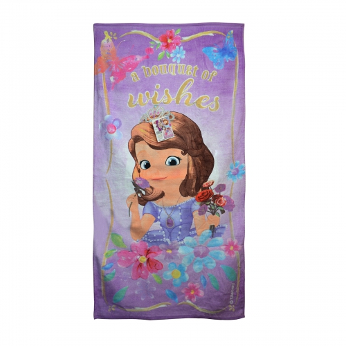Disney Princess Sofia 'a Bouquet of Wishes' Printed Beach Towel