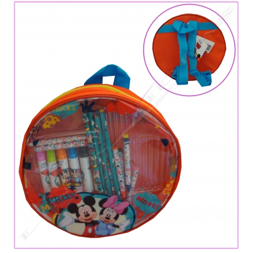 Disney Mickey and Minnie Round Backpack Set Stationery