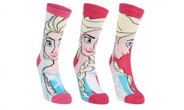 Disney Frozen 3 Pk Socks 12-2.5 Size