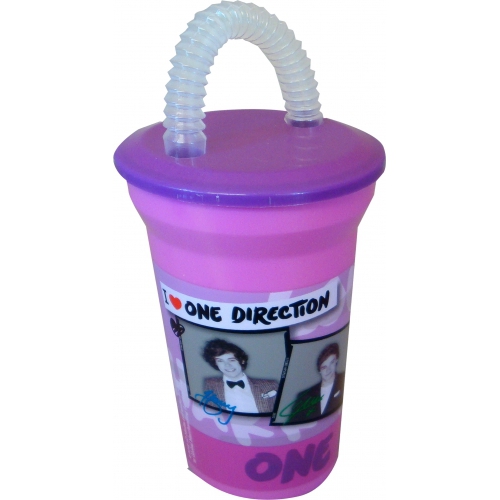 One Direction Pink Twisty Straw Tumbler