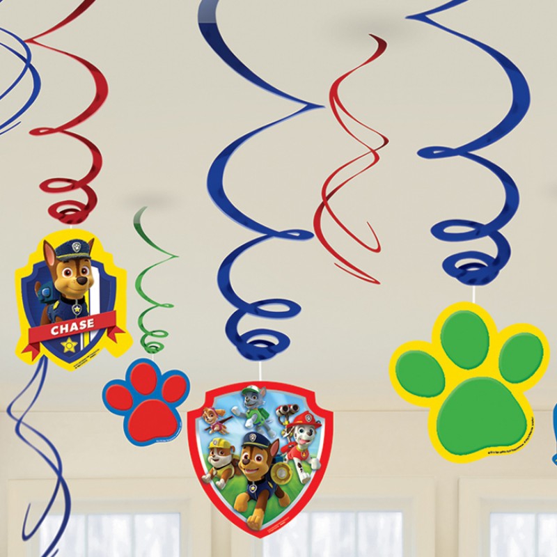 Nickelodeon 'Paw Patrol' 6 Pack Swirl Decorations Party Accessories