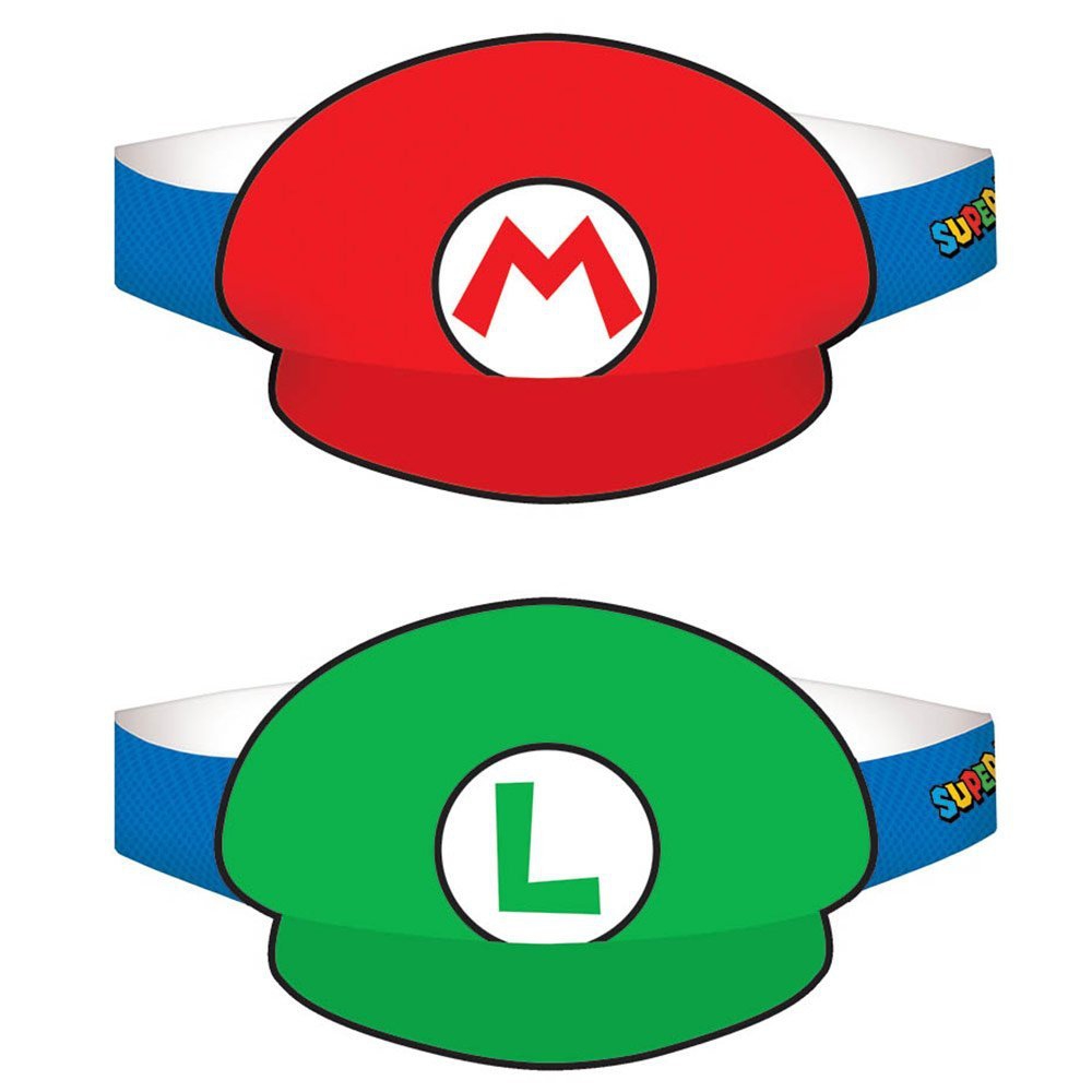 Super Mario '8 Piece' Party Hats Accessories