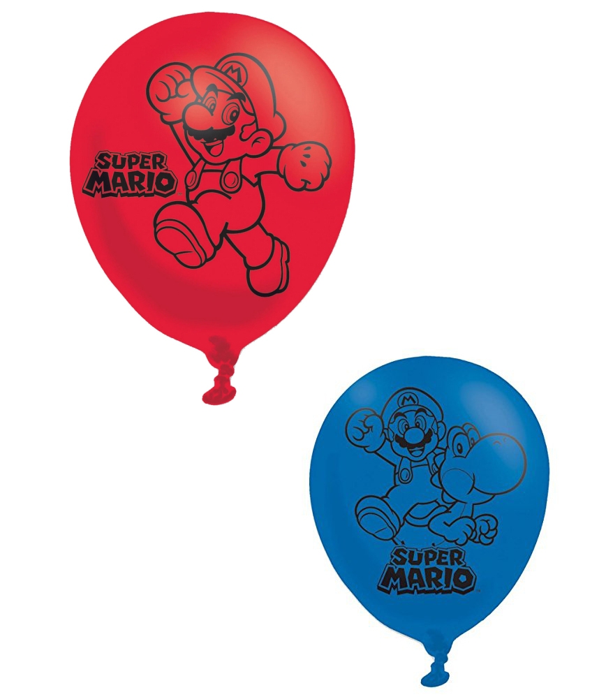 Super Mario 'Red & Blue' 6 Pack Balloon Party Accessories
