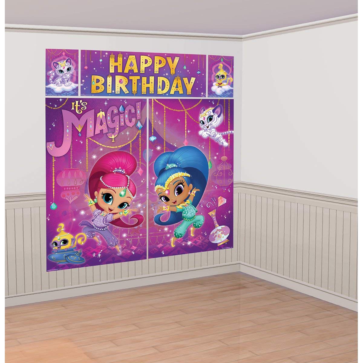 Shimmer and Shine Wall Decoration Set Scene Setter Party Accessories