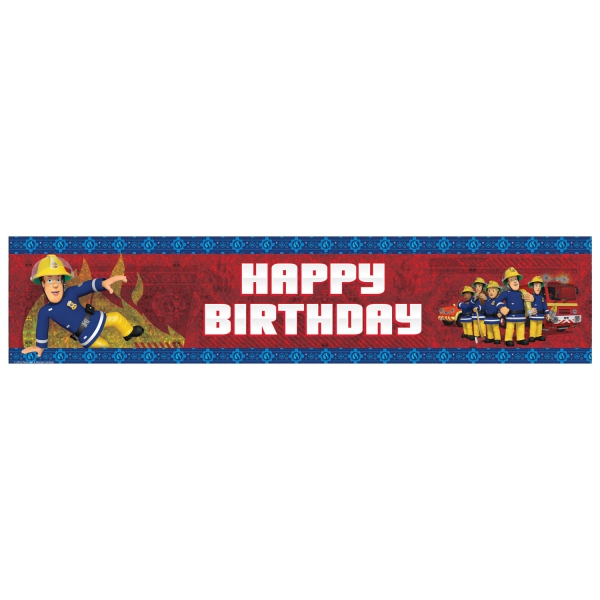 Fireman Sam 'Happy Birthday' 2.7m Holographic Banner Party Accessories