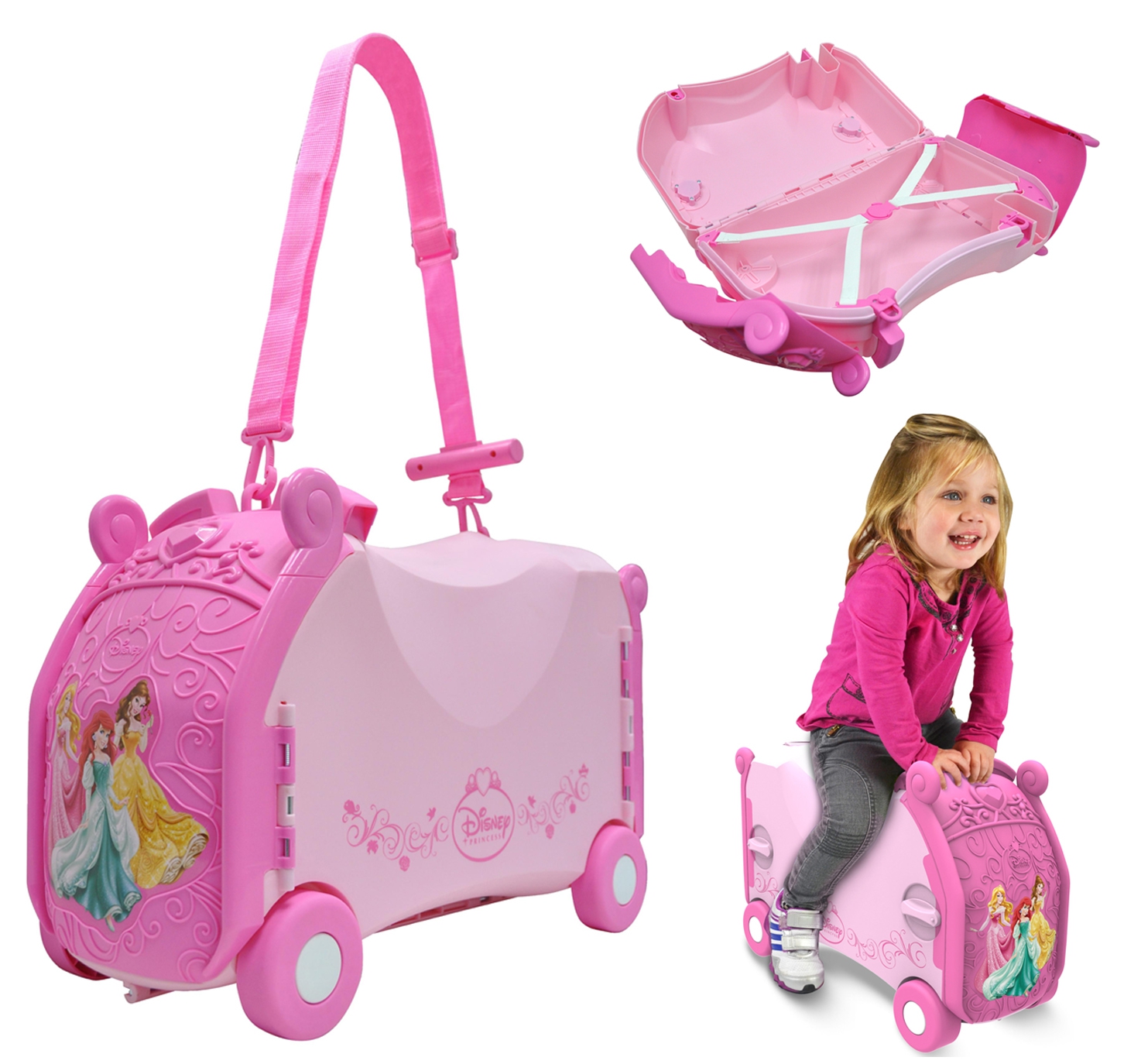 Disney 'Princess' Pull Along Suitcase Hand Luggage Ride on Toy Box Ages 3 To 6 Years