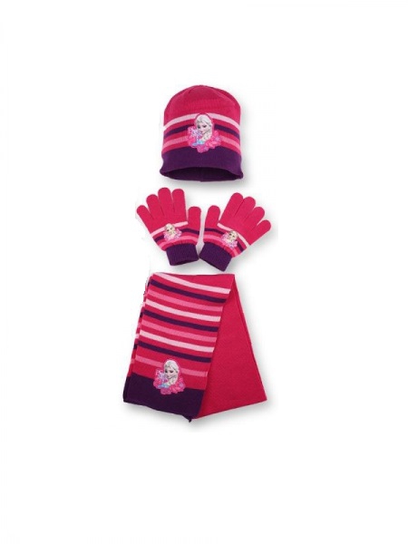 Disney Frozen 'Purple' 3pc Winter Set Hat, Gloves and Scarf Kids Accessories