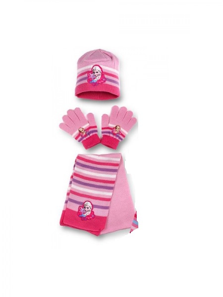 Disney Frozen 'Light Pink' 3pc Winter Set Hat, Gloves and Scarf Kids Accessories
