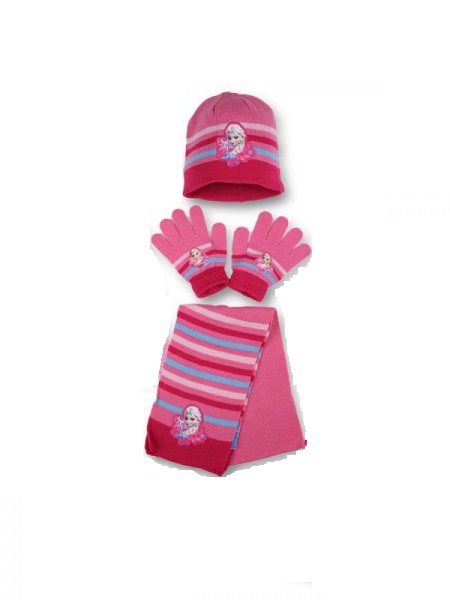 Disney Frozen 'Dark Pink' 3pc Winter Set Hat, Gloves and Scarf Kids Accessories