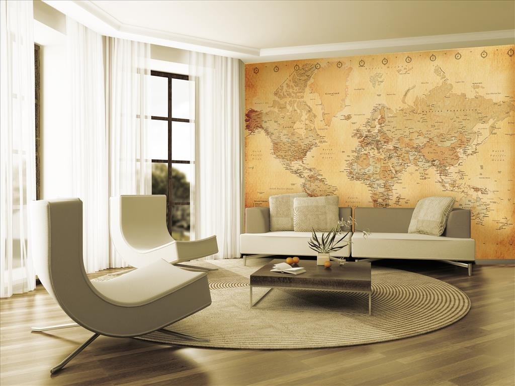 Vintage Map Wall Mural Paper Decoration