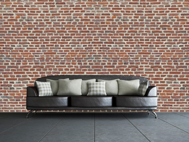 Red Brick Wall Mural Paper Decoration