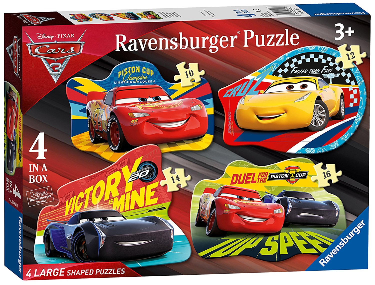 Disney Pixar Cars 3 'Shaped' 10 12 14 16 Pieces Puzzle