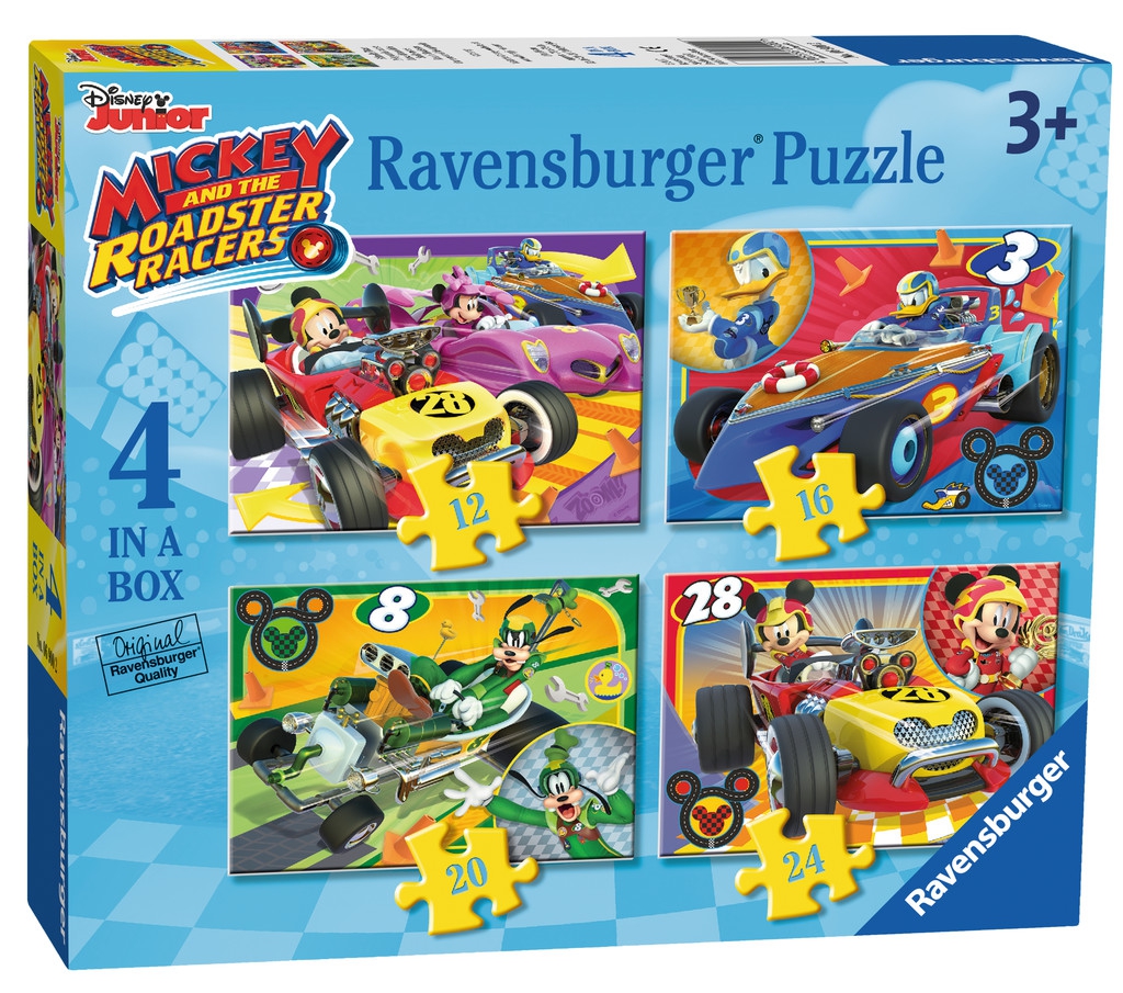 Disney Mickey and The Roadster Racers 12 16 20 24 Piece 4 Jigsaw Puzzle Game