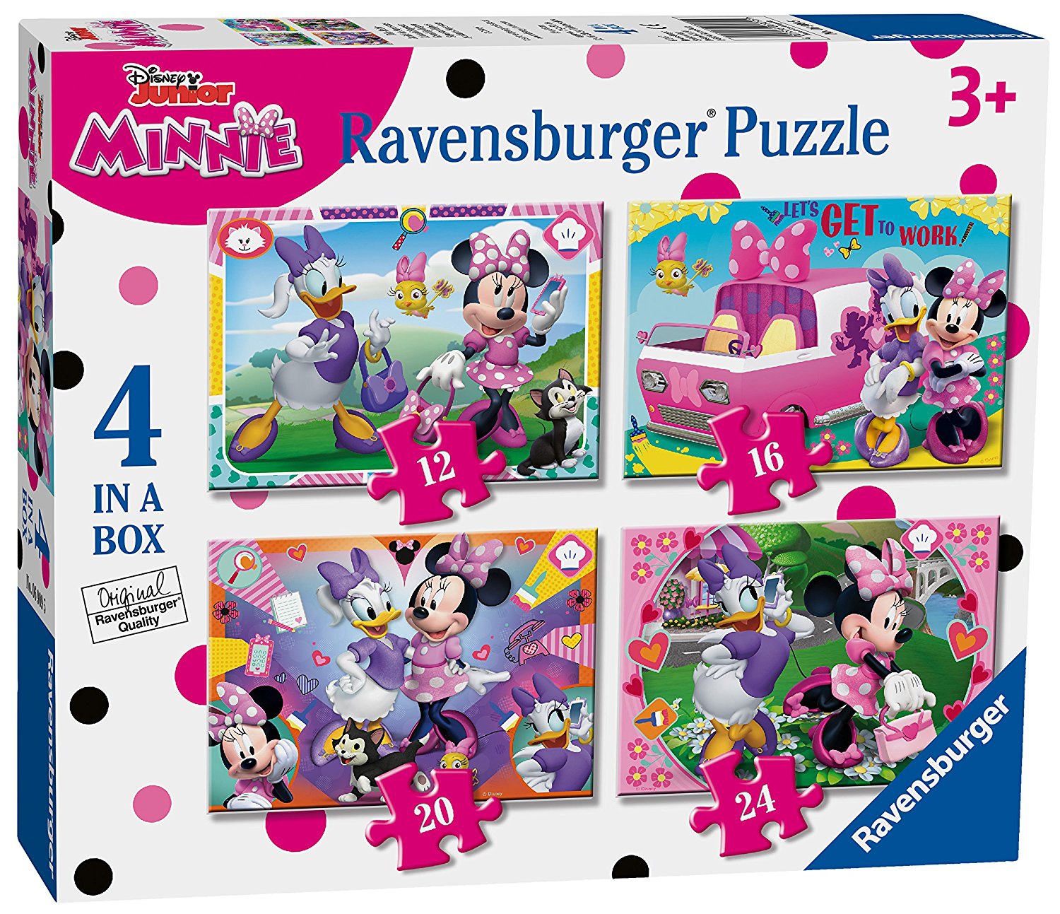 Disney Minnie Mouse 'Happy Helpers' 12 16 20 24 Piece 4 Jigsaw Puzzle Game