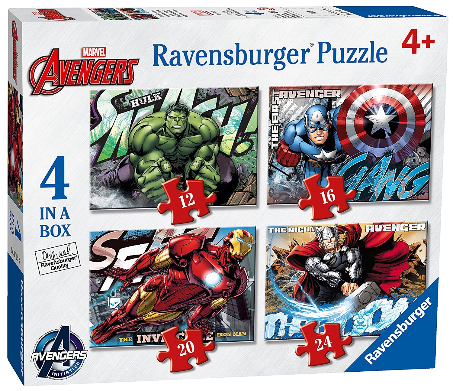Avengers 'Heroes' 12 16 20 24 Piece 4 Jigsaw Puzzle Game
