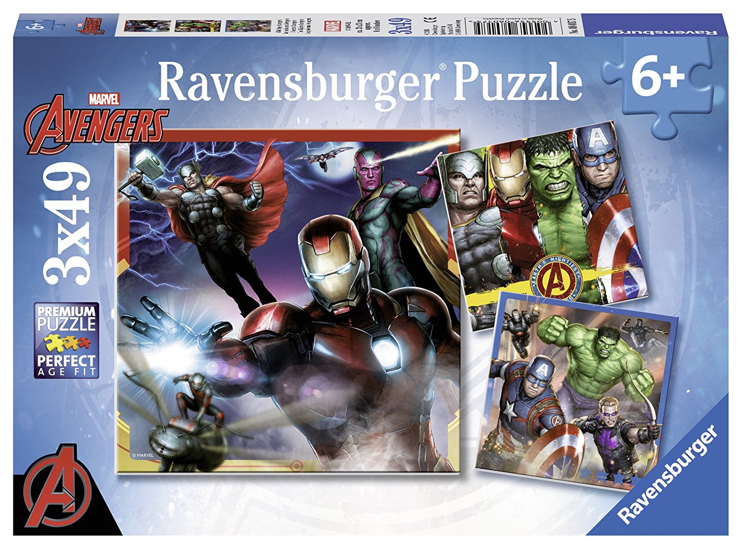 The Mighty Avengers Assemble 3x49 Piece Jigsaw Puzzle Game