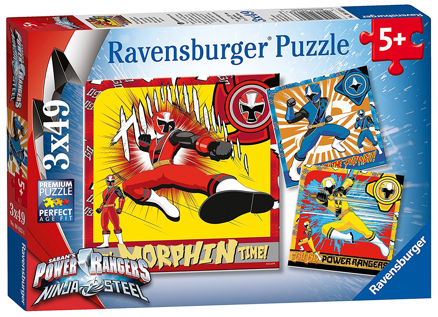 Power Rangers 'Ninja Steel' 3x49 Piece Jigsaw Puzzle Game