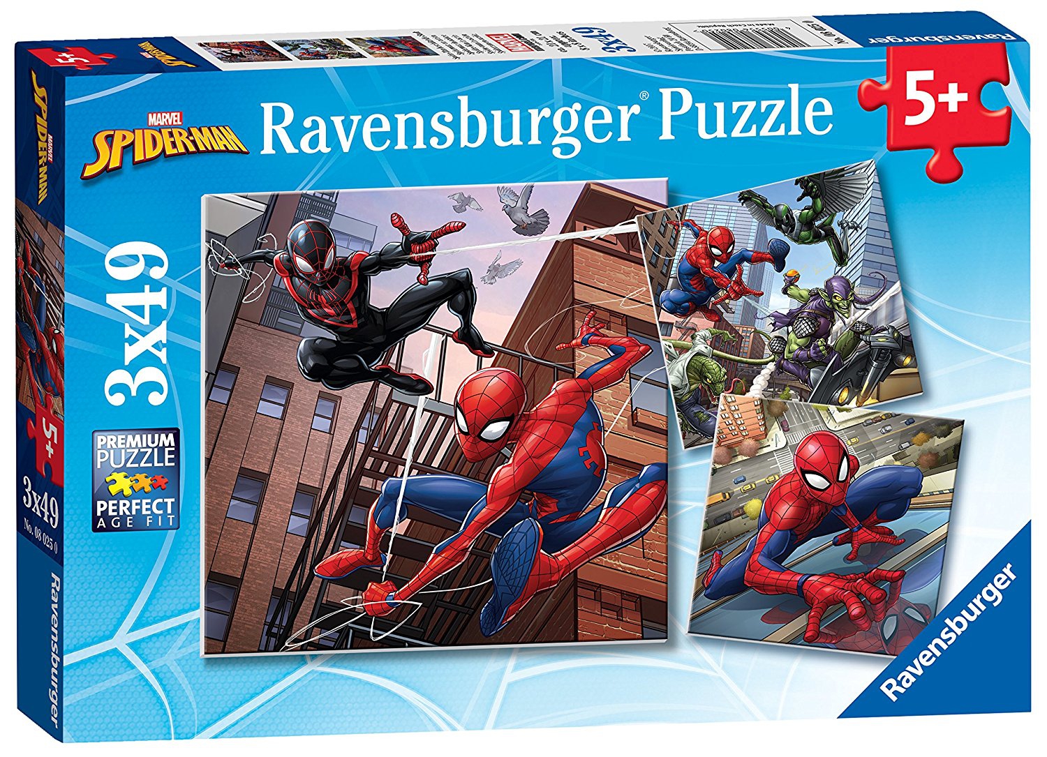Spiderman 'Force' 3x49 Piece Jigsaw Puzzle Game