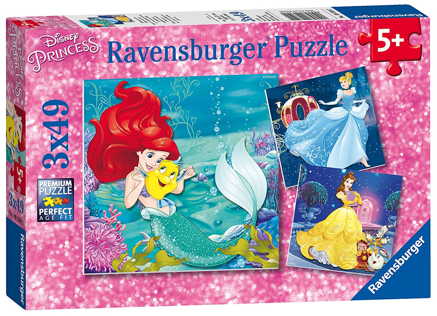 Disney Princess 'Adventure' 3x49 Piece Jigsaw Puzzle Game