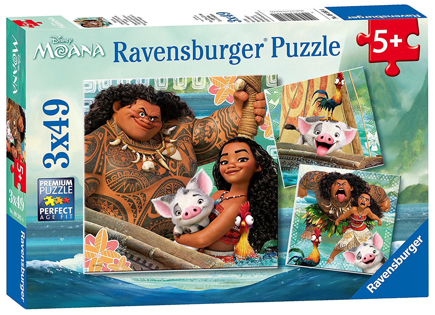 Disney Moana 'Adventure' 3x49 Piece Jigsaw Puzzle Game