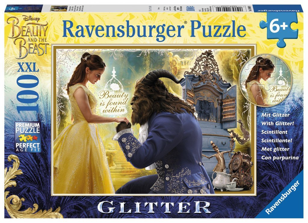Disney Beauty and The Beast 'XXL' Glitter 100 Piece Jigsaw Puzzle Game