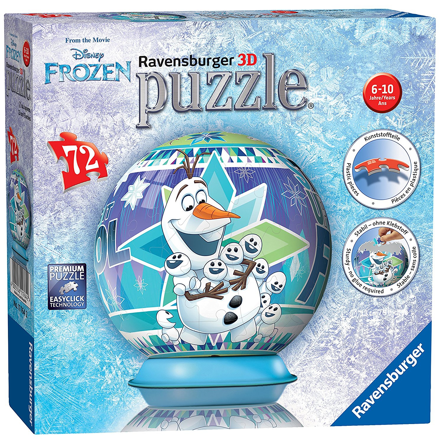 Disney Frozen 'Olaf' S Adventures' 3d 72 Piece Ball Jigsaw Puzzle Game