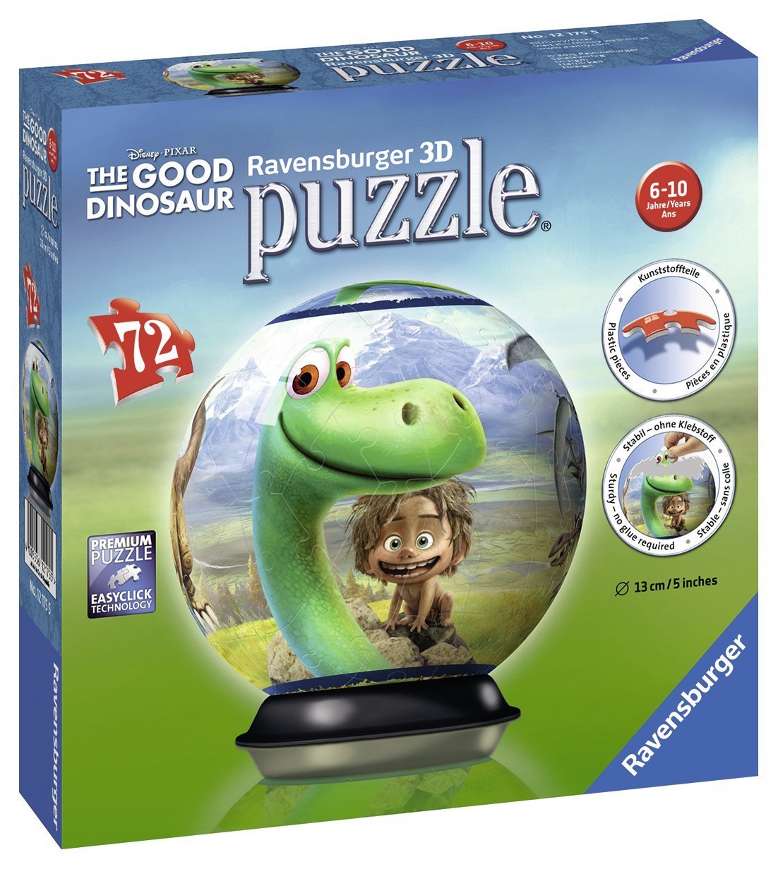 Disney The Good Dinosaur 72 Piece '5 inch 3d' Ball Jigsaw Puzzle Game