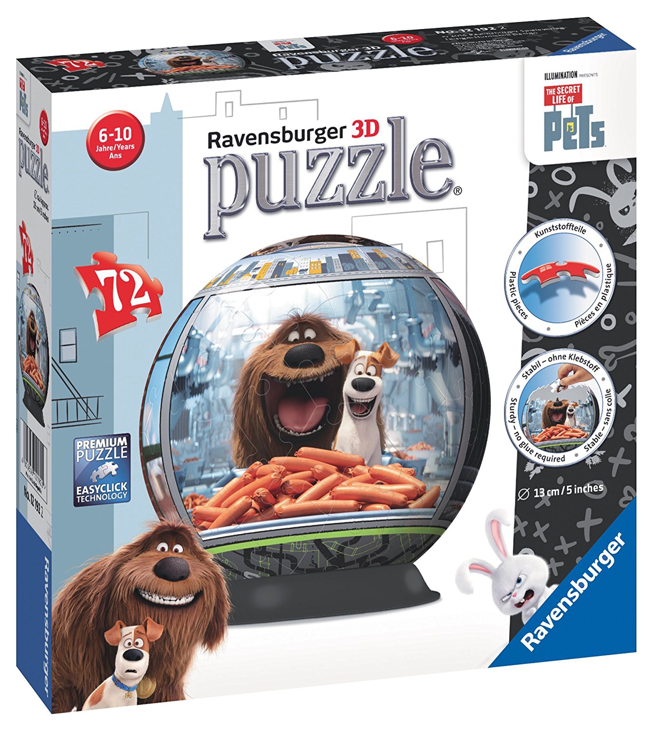 The Secret Life of Pets '72 Piece 3d' Ball Jigsaw Puzzle Game