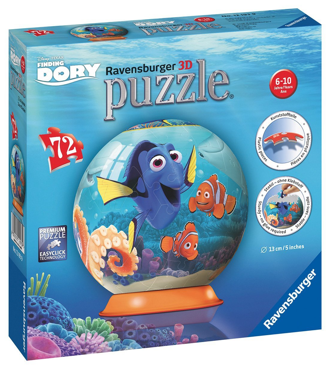Disney Finding Dory '72 Piece 3d' Ball Jigsaw Puzzle Game