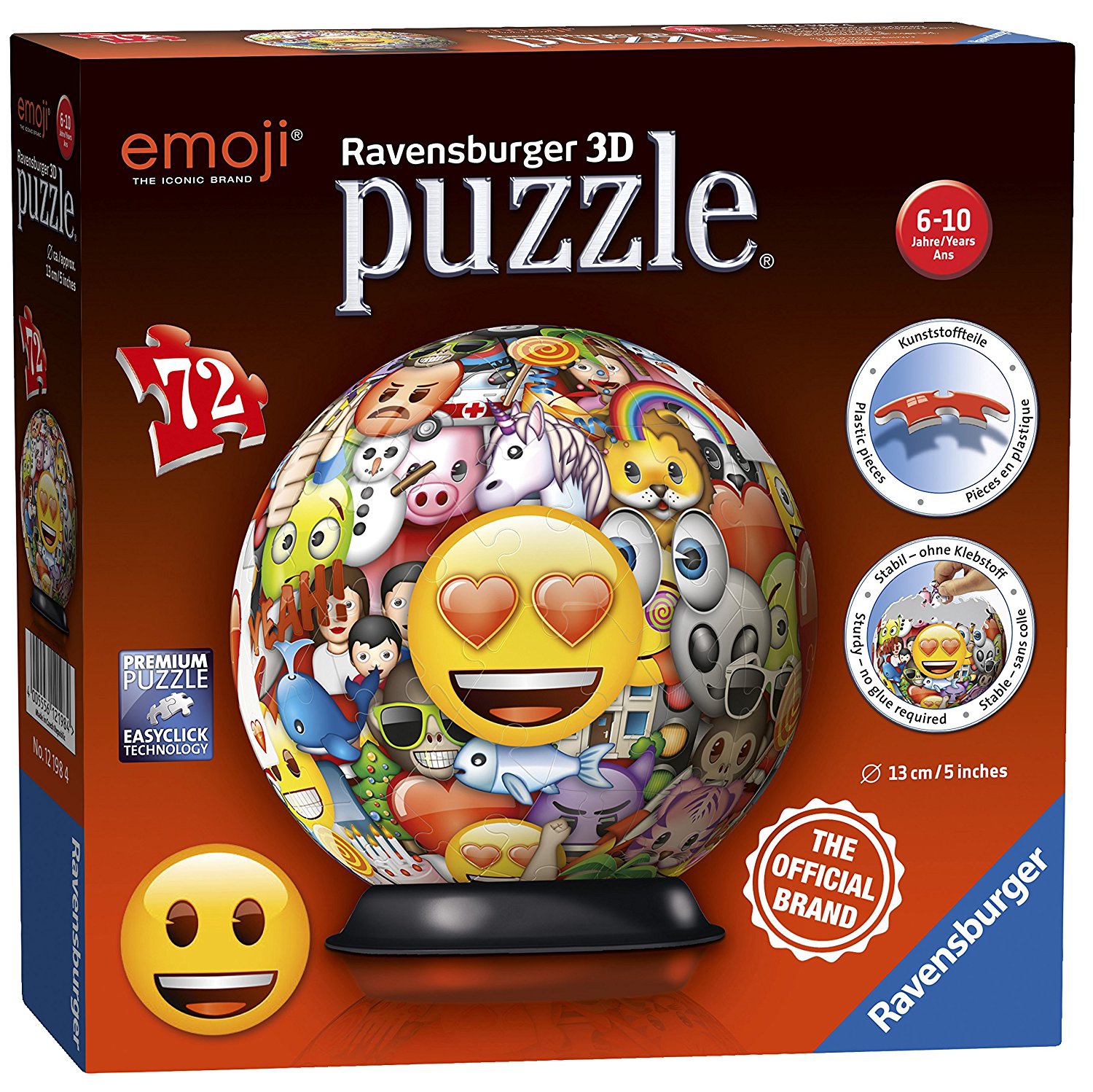 Emoji 'Emoticons' 72 Piece 3d Ball Jigsaw Puzzle Game