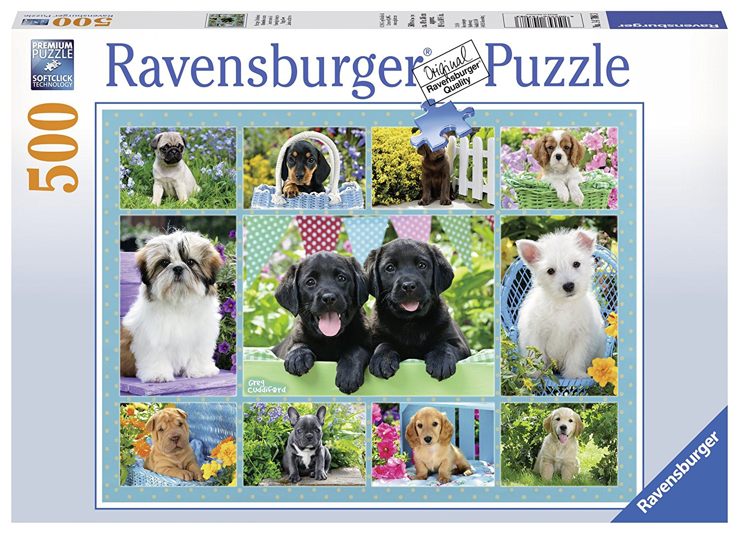 Cute Puppies 500 Piece Jigsaw Puzzle Game