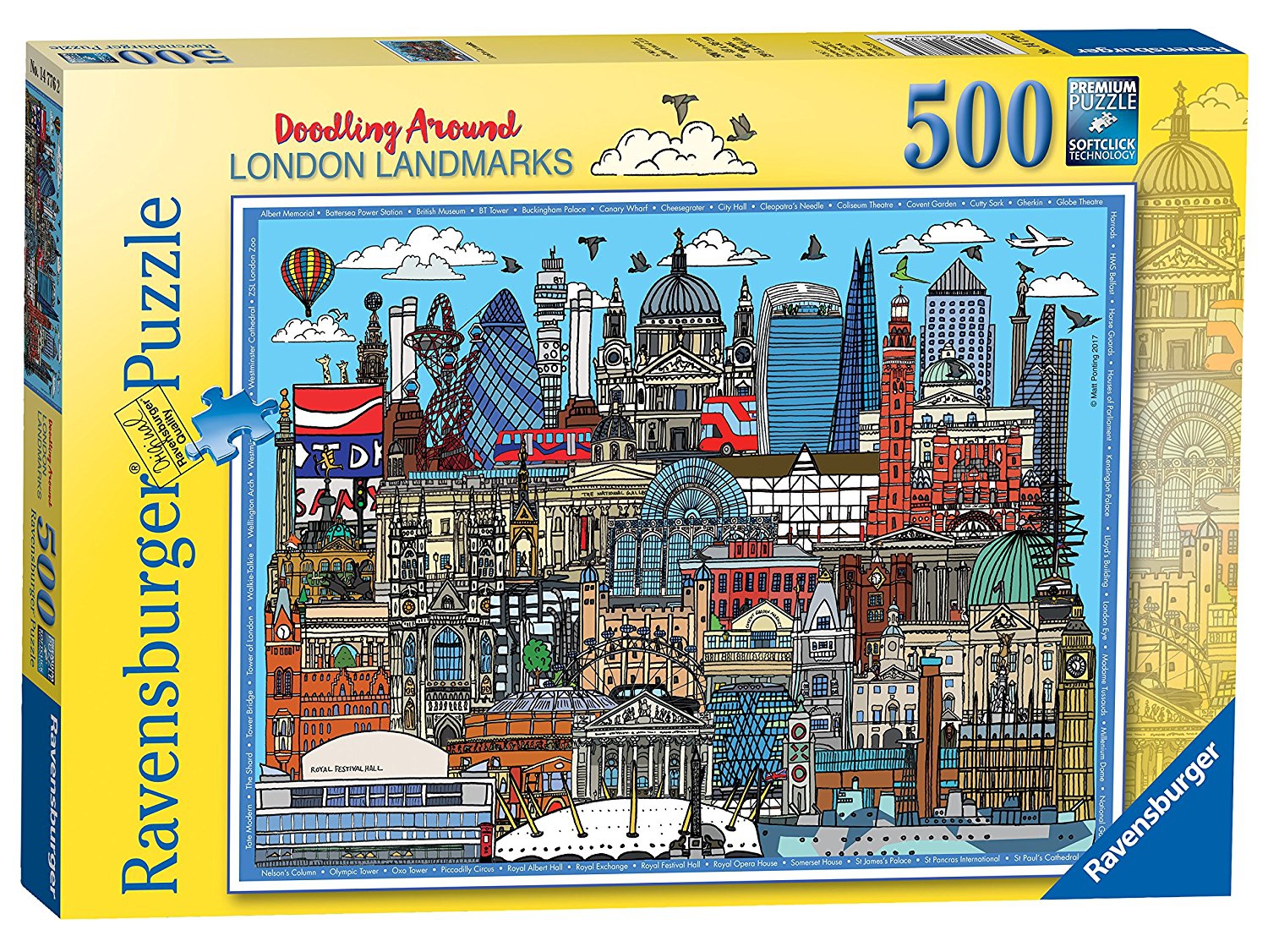 Doodling Around London 500 Piece Jigsaw Puzzle Game