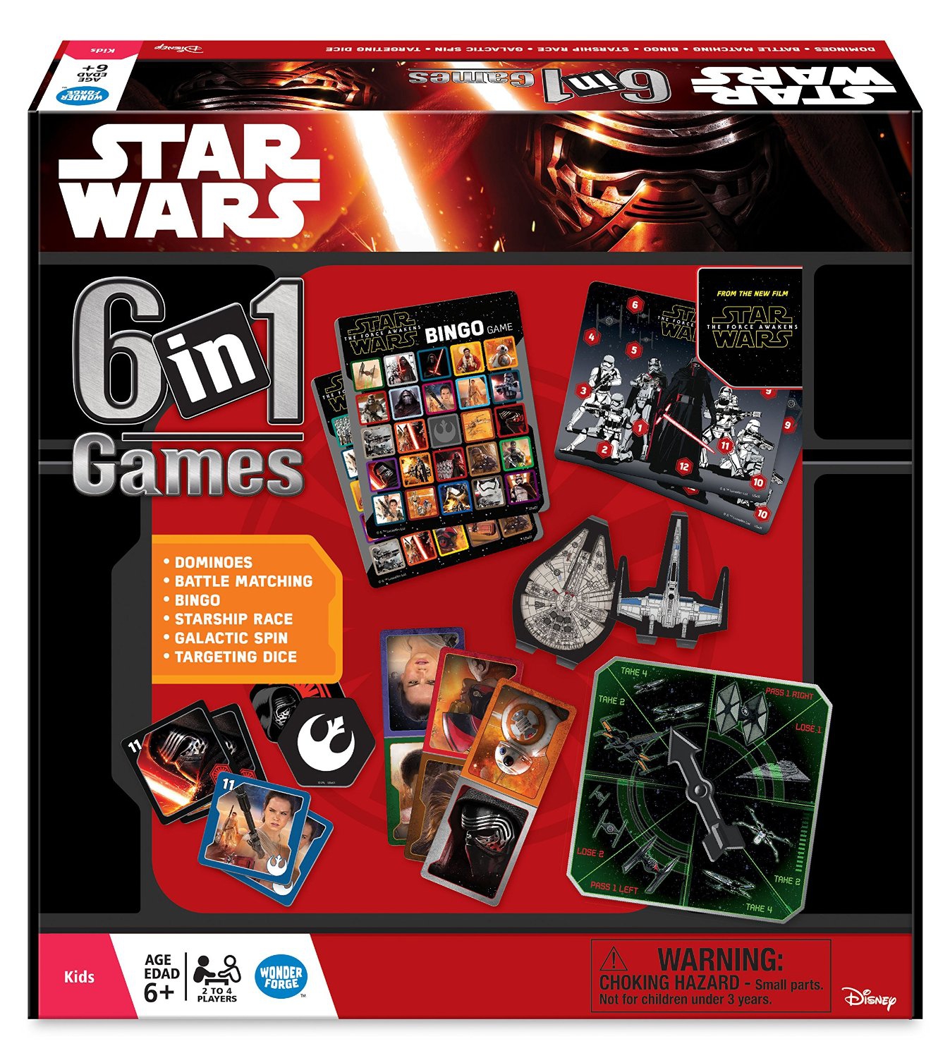 Disney Star Wars 'The Force Awakens' 6 In 1 Board Games Game