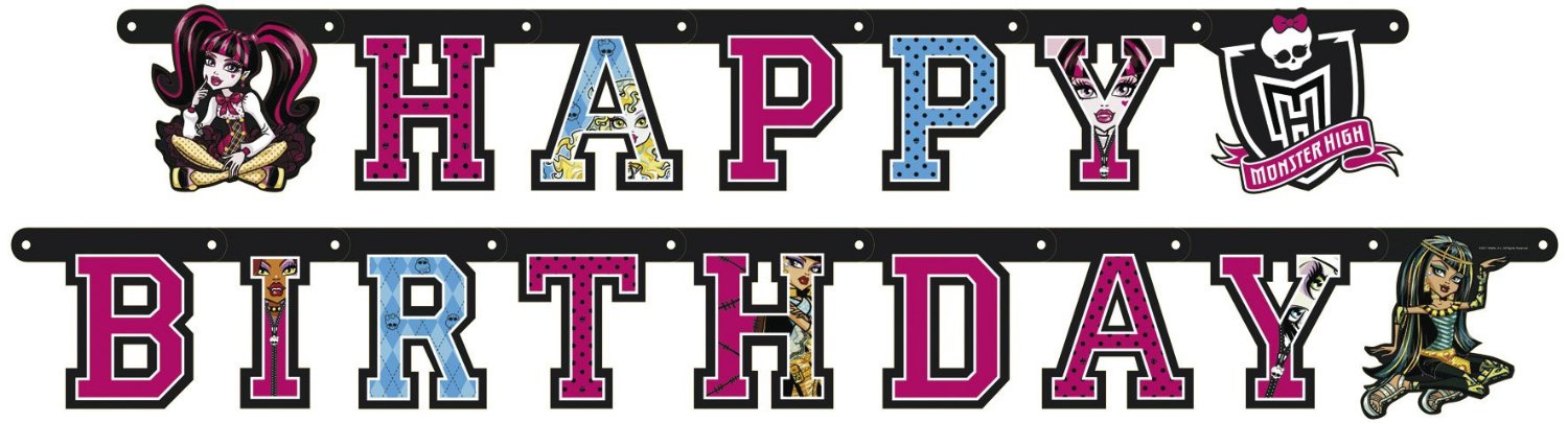 Monster High 5.9 Feet Letter Banner Party Accessories