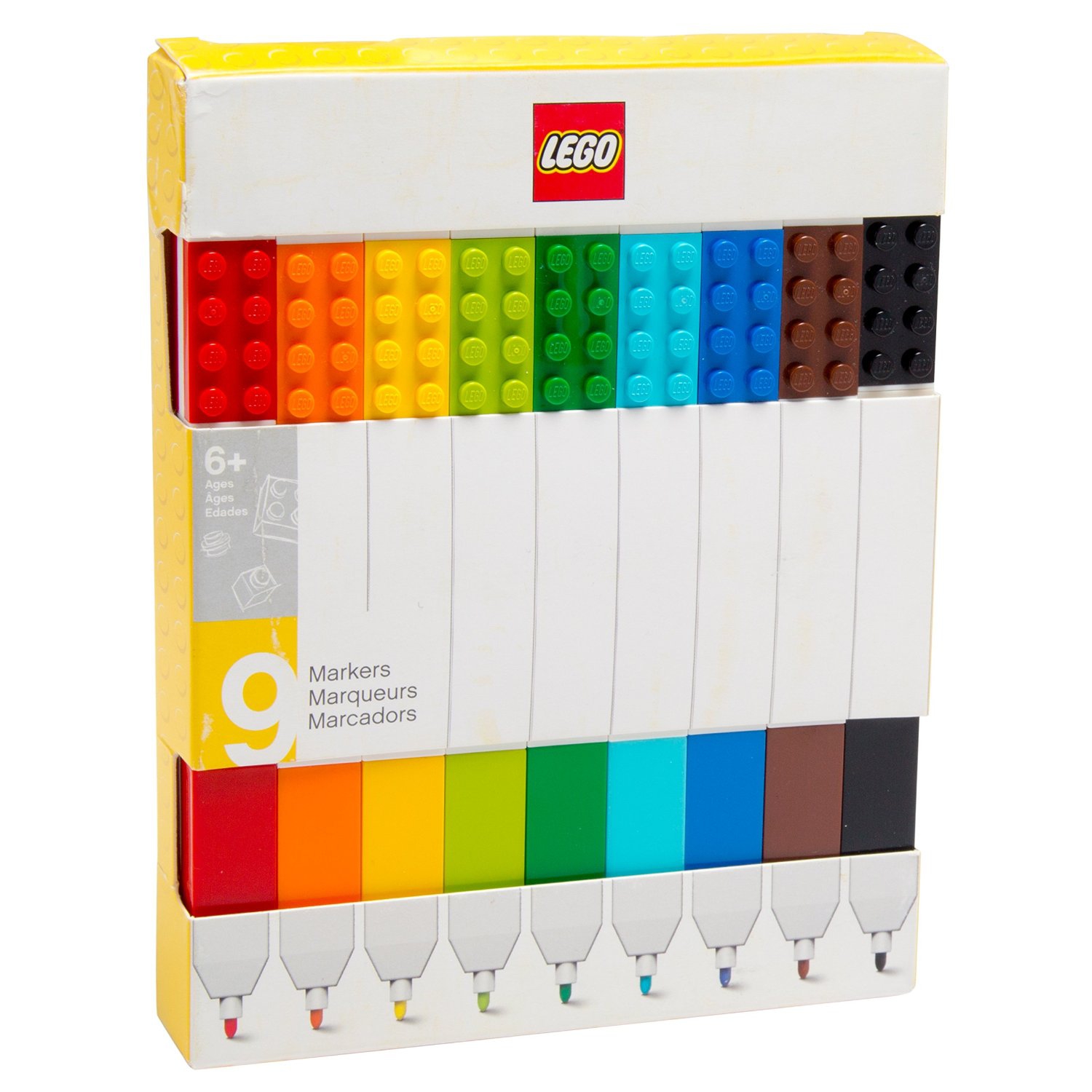 Lego 9 Pack Markers Stationery
