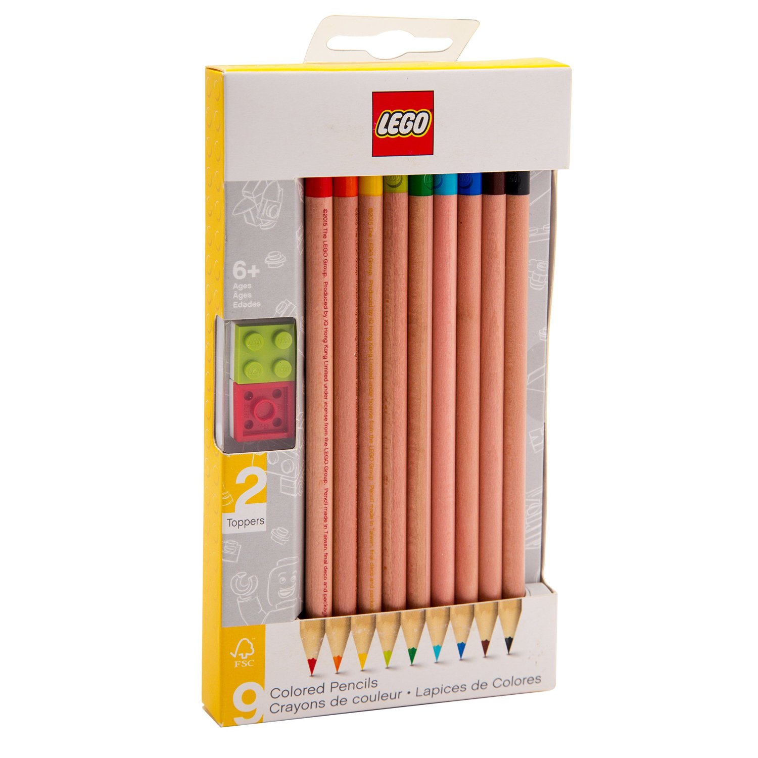 Lego 9 Pack 'Assorted Colours' Coloured Pencils Stationery