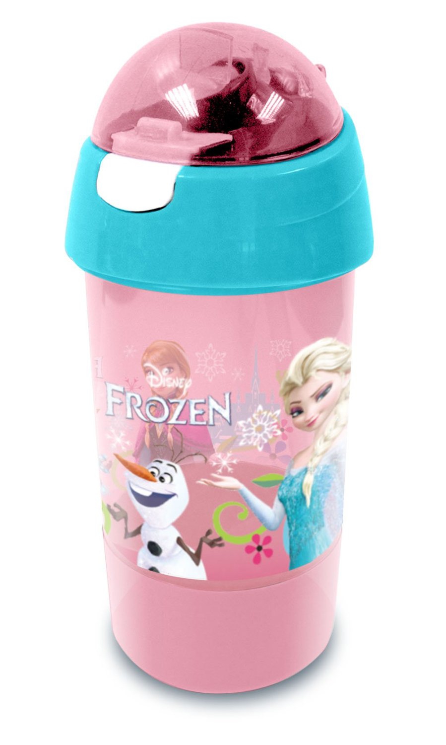 Disney Frozen Elsa & Anna 'Follow Your Heart' Sip N Snack Bottle Pot 2 In 1