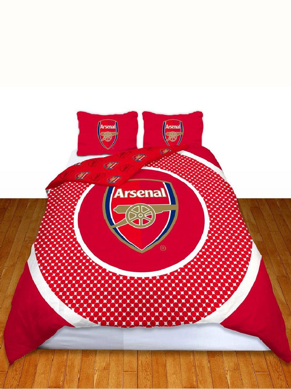 Arsenal Fc 'Bullseye' Football Panel Official Double Bed Duvet Quilt Cover Set