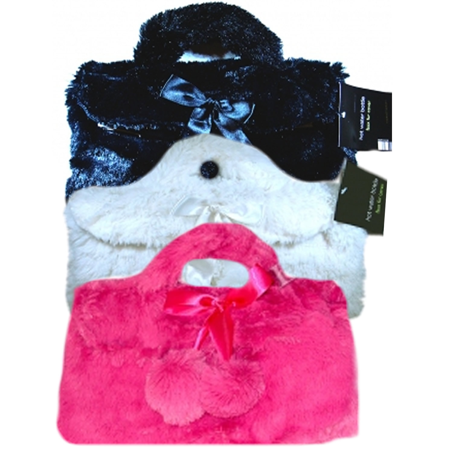 Country Club Faux Fur Handbag 'Pink,black,white' Assorted Hot Water Bottle