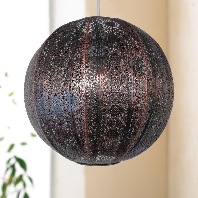 Easy Fit 'Moroccan Bronze' 30cm Metal Globe Pendant Shade Lighting