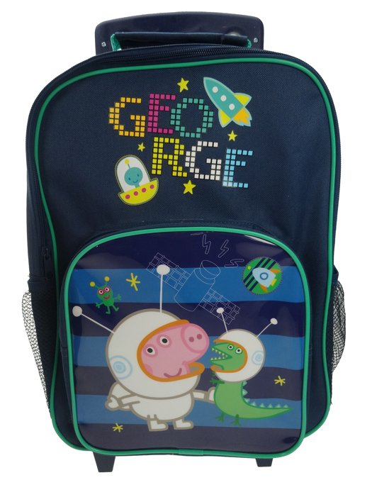 Peppa Pig George 'Astronaut' School Travel Trolley Roller Wheeled Bag