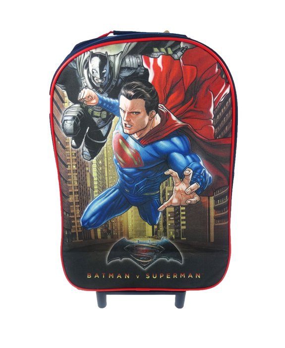 Batman vs Superman Junior Justice School Travel Trolley Roller Wheeled Bag