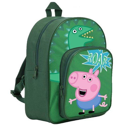 Peppa Pig George 'Roar' Arch Pocket School Bag Rucksack Backpack
