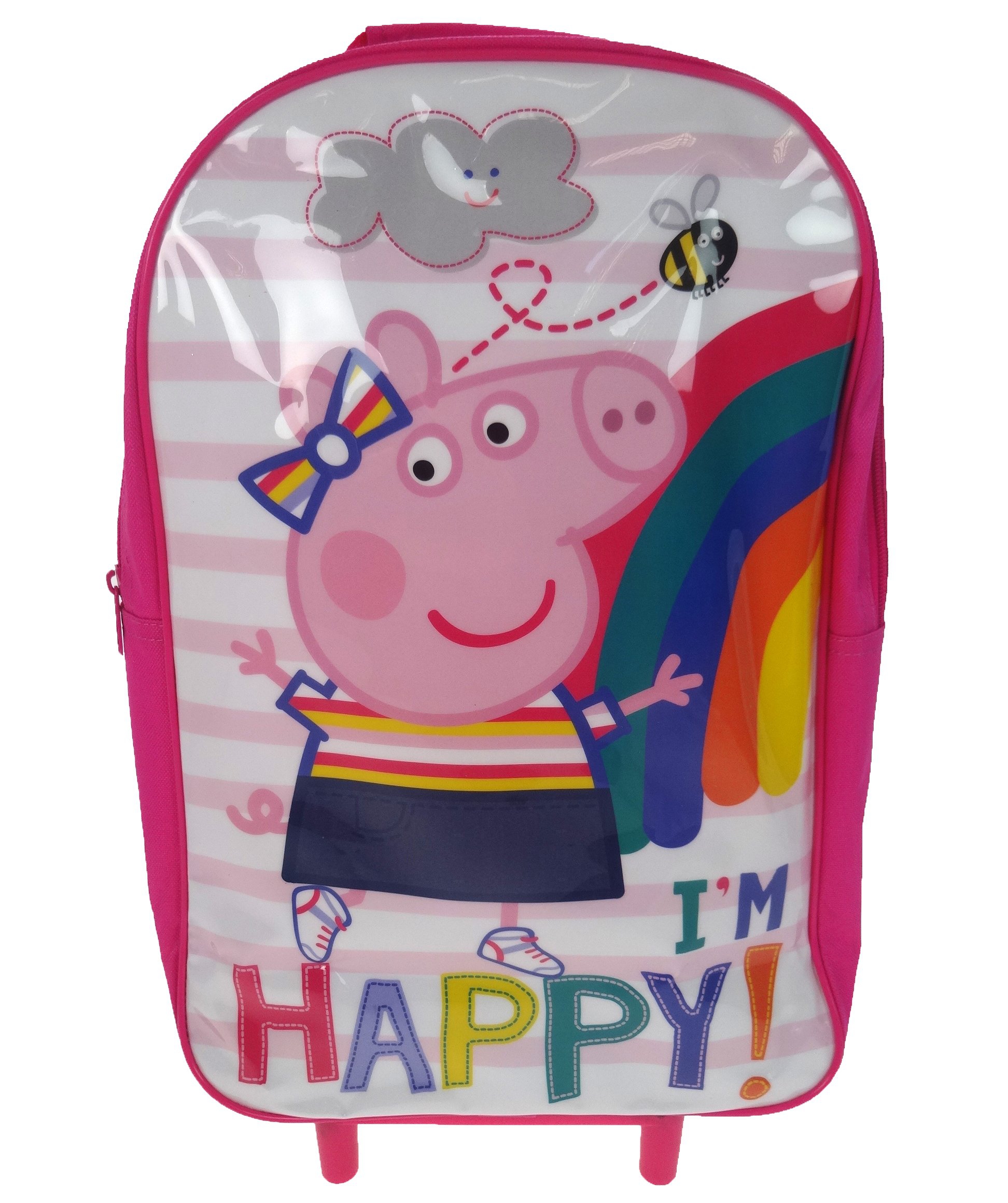 Peppa Pig 'Be Happy' School Travel Trolley Roller Wheeled Bag