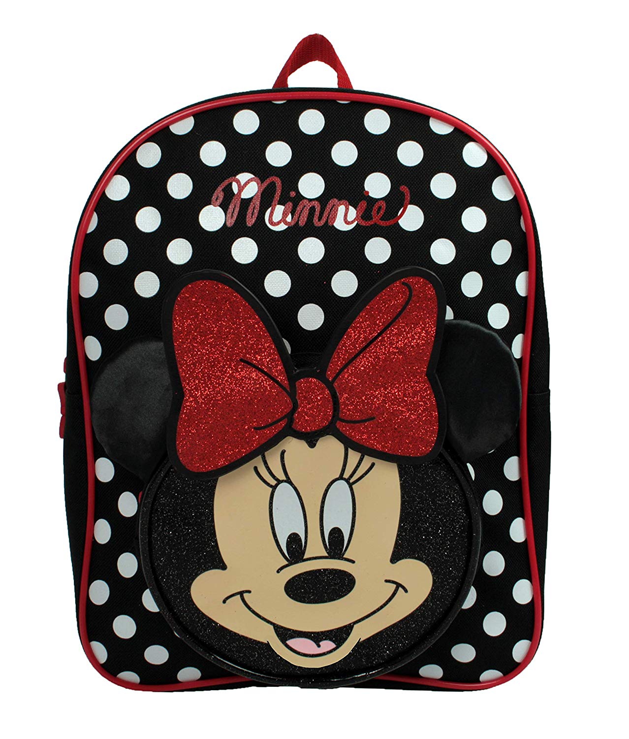 Minnie Mouse Girls Red 3d Bow and Ears School Bag Rucksack Backpack