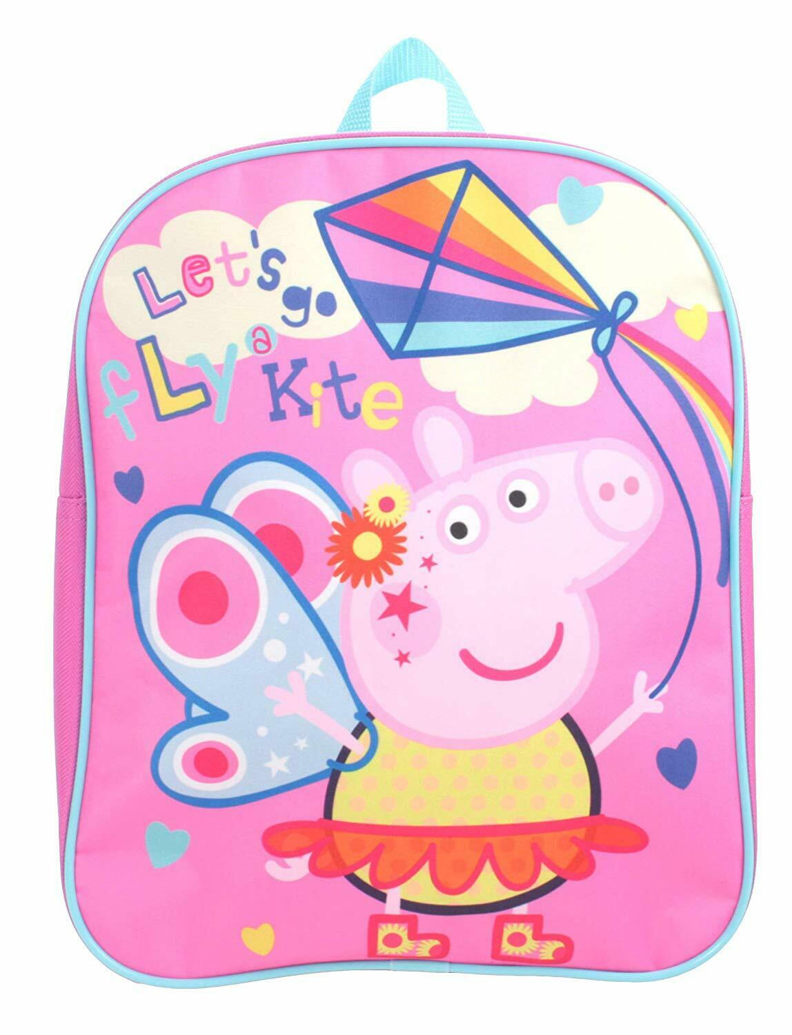 Peppa Pig Let'S Go Fly Kites' Plain School Bag Rucksack Backpack