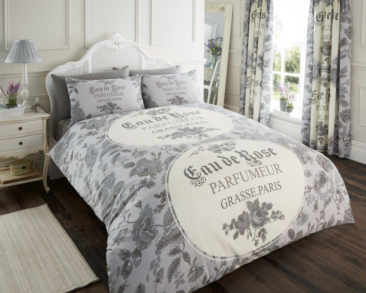 Iola Scripted 'Grey' Single, Double, & King size Quilt Duvet Cover Sets