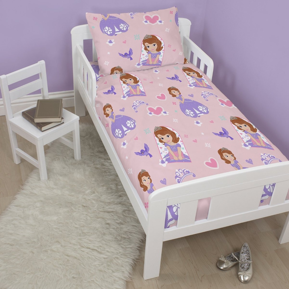 Disney Sofia The First Academy Rotary Junior Cot Bed Duvet Quilt Cover Set