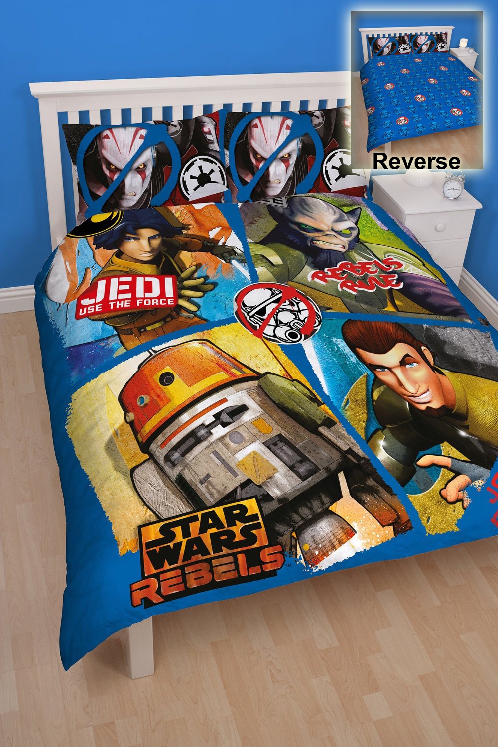 Star Wars Rebels 'Tag' Panel Double Bed Duvet Quilt Cover Set