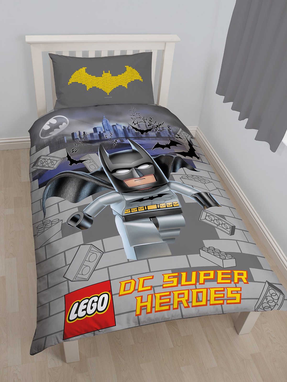 Lego Dc Super Heroes Batman Panel Single Bed Duvet Quilt Cover Set
